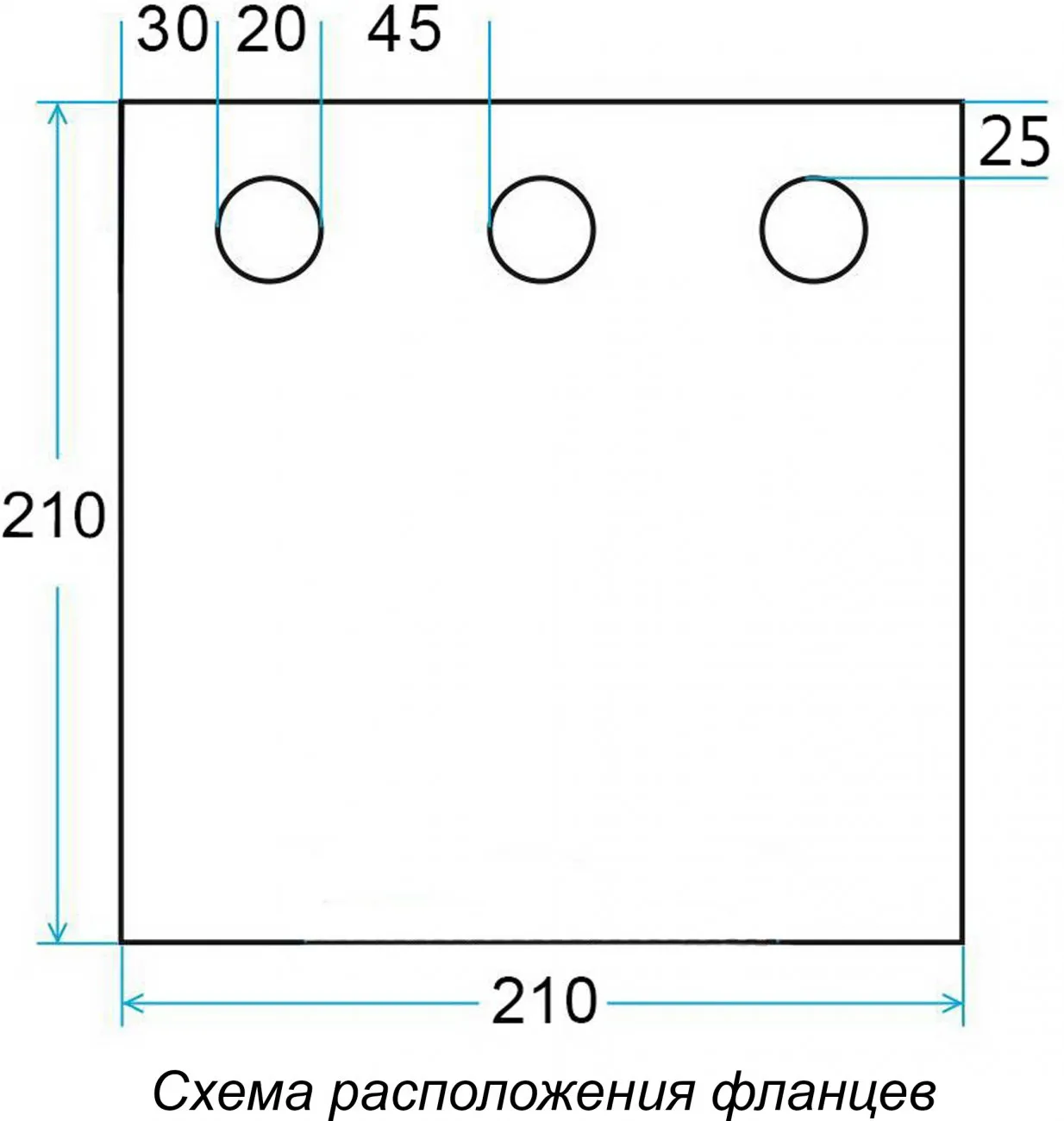 Схема дно гидроизоляционное ЛОТОС Куб 3 (210х210) с отверстиями под лунки