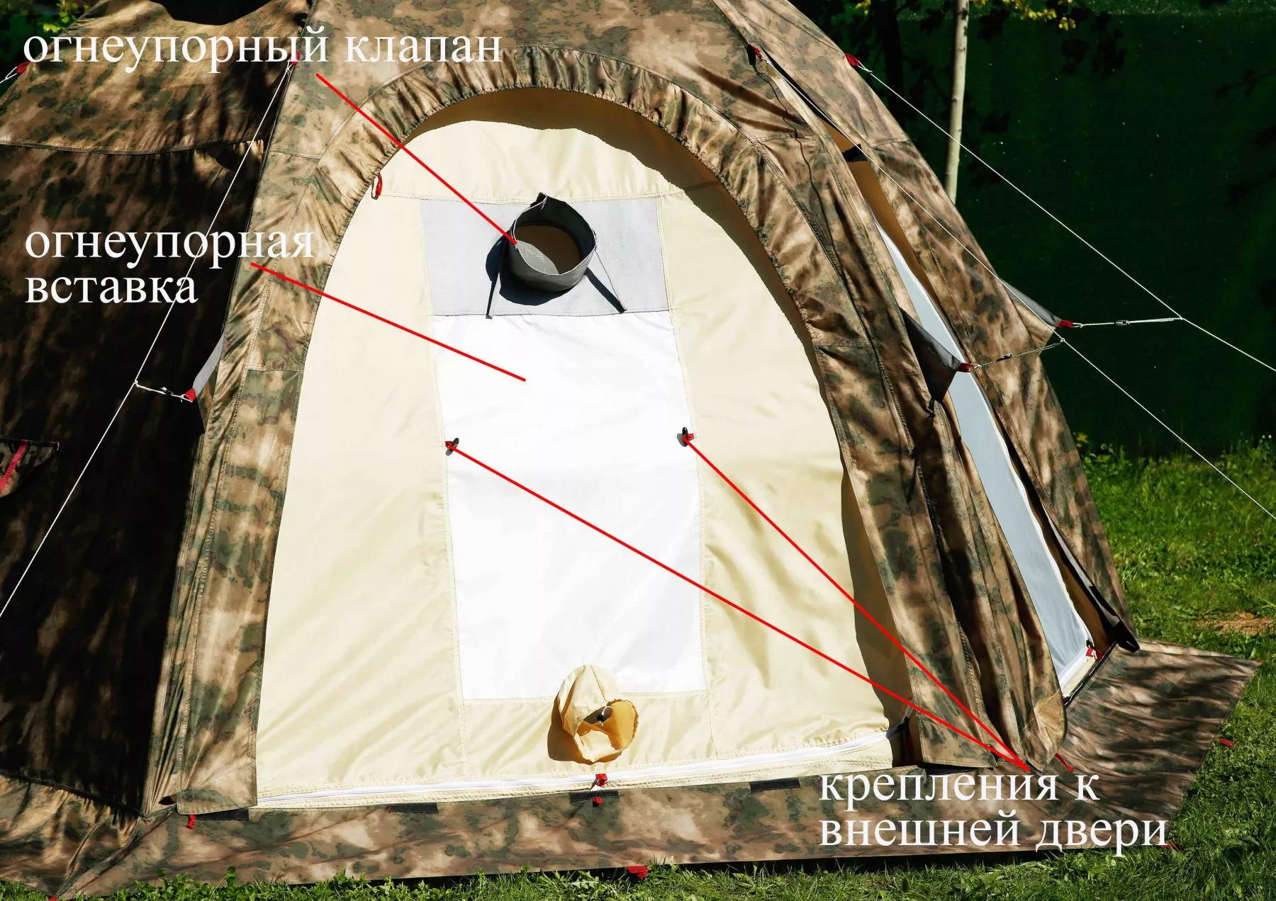 Универсальная палатка ЛОТОС 5У (огнеупорная стенка на внутреннем тенте)