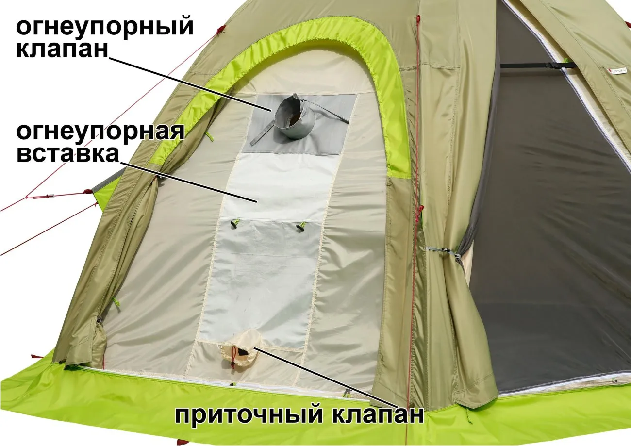 Универсальная палатка Лотос 5У - разделка дымохода Универсальная палатка Лотос 5У - разделка дымохода