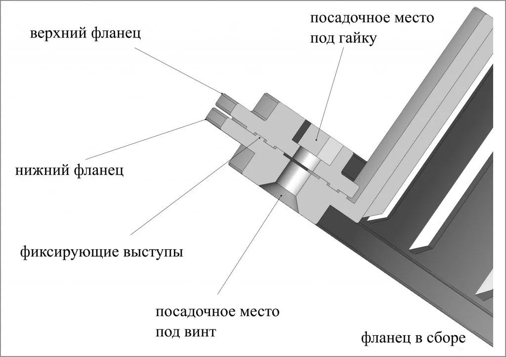 фланец для отверстия под лунку ЛОТОС 200 (схема в сборе)