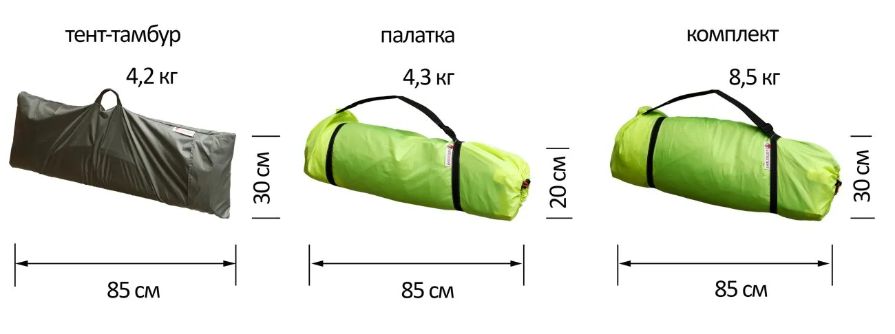 Влагозащитный тент-тамбур Лотос 3 в сумке-чехле