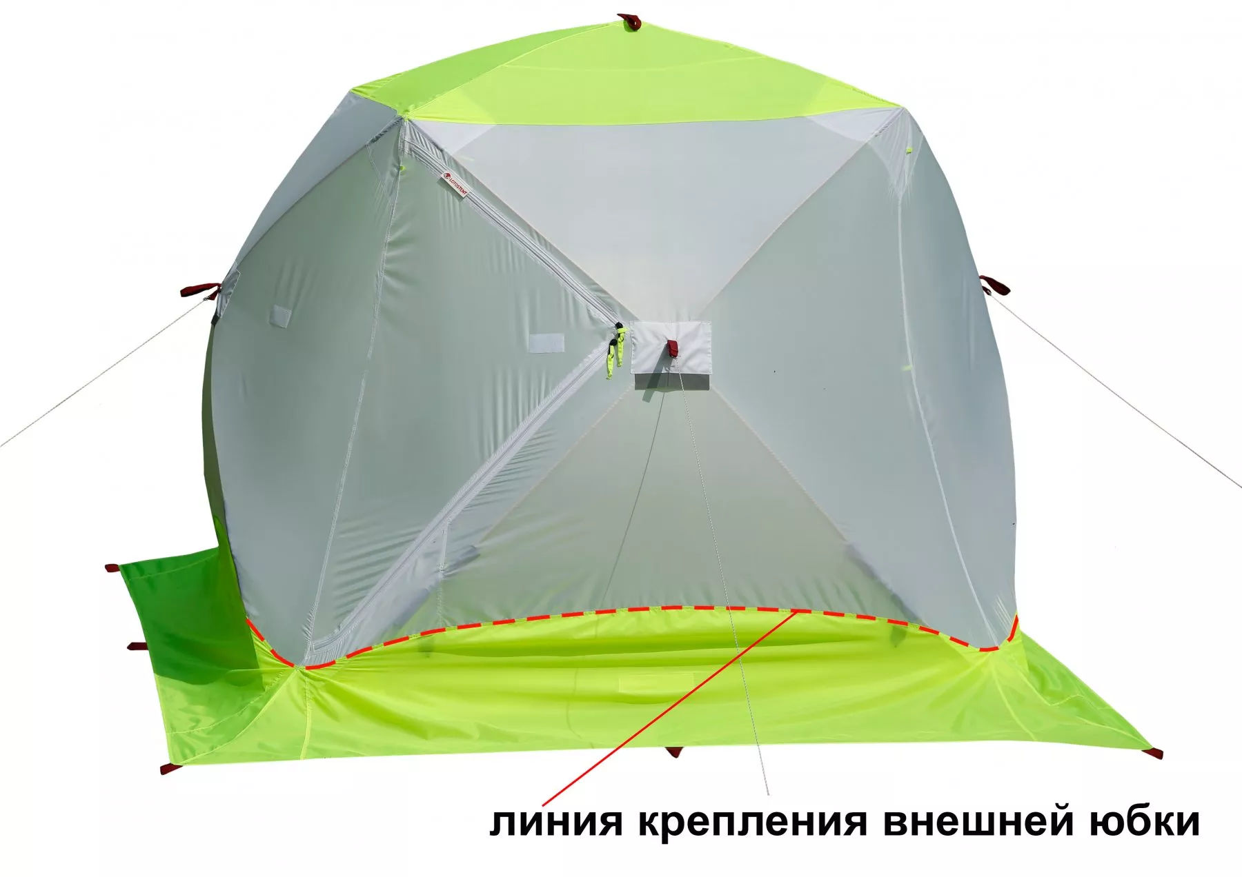 Зимняя палатка ЛОТОС Куб 3 Компакт ЭКО (крепление юбки)