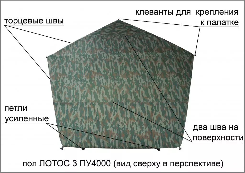 пол утепленный ЛОТОС 3 ПУ4000 для зимней палатки (элементы)