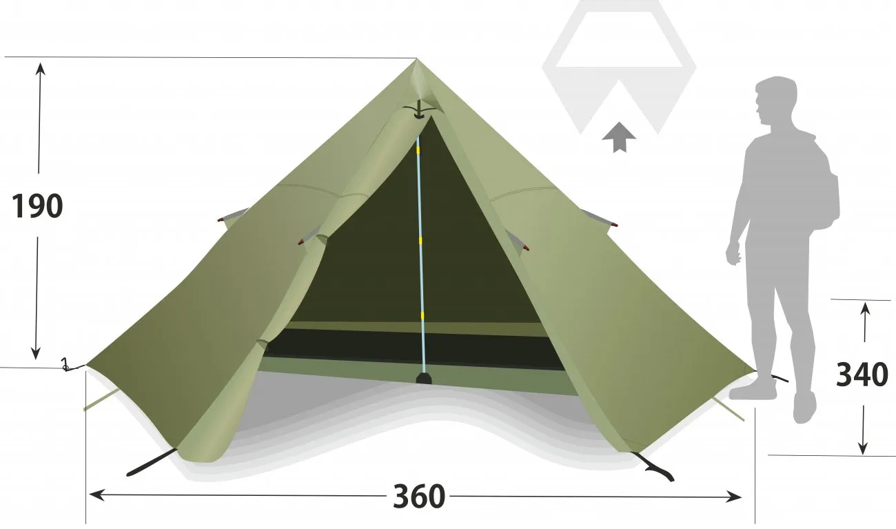 Туристическая палатка Лотос Пирамида-2 (схема с размерами)
