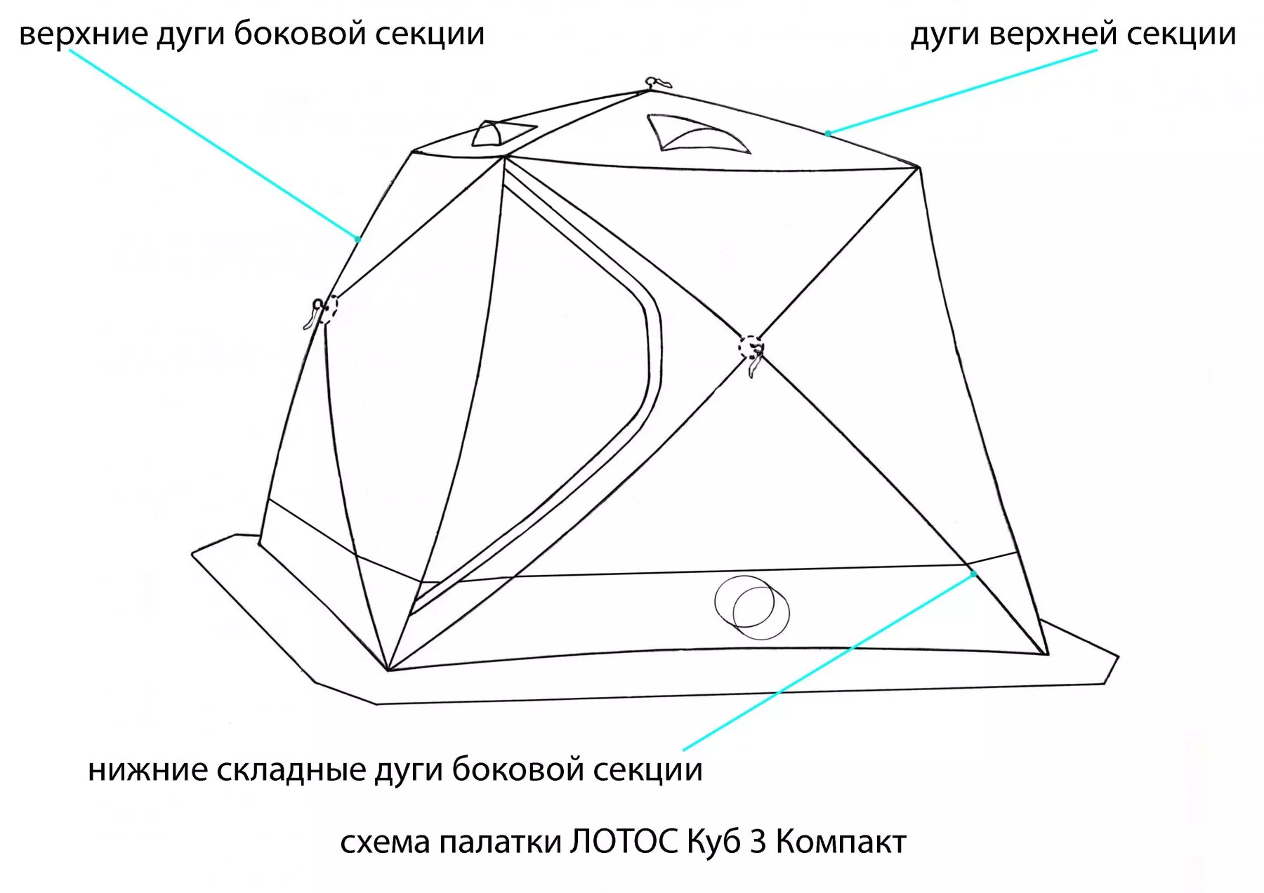 Схема палатки ЛОТОС Куб 3 Компакт