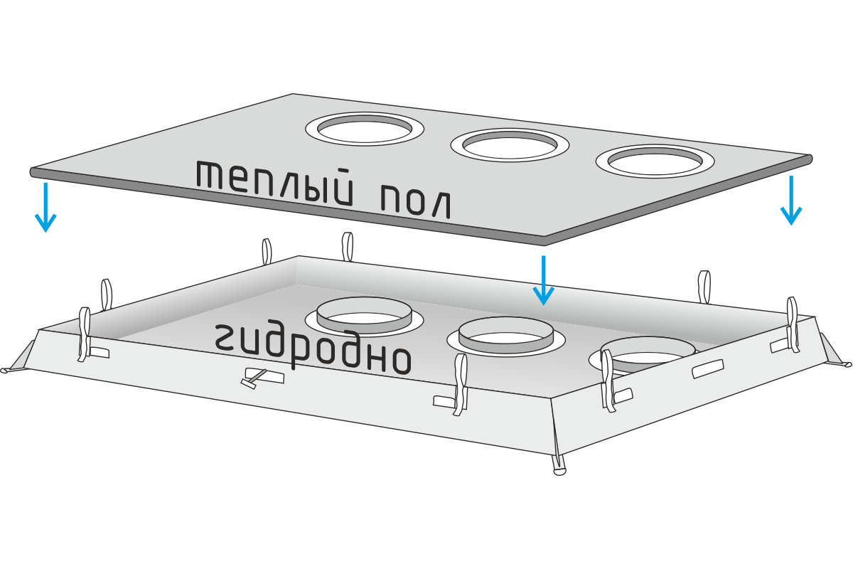 Дно гидро-термоизоляционное ЛОТОС Куб с отверстиями под лунки_0